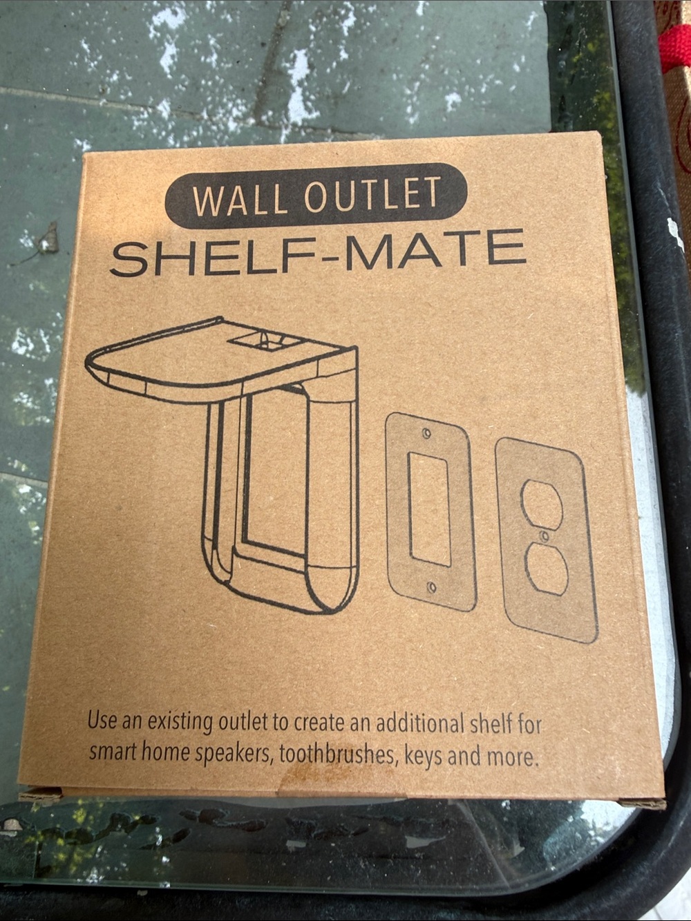 Wall Outlet Shelf - Brown